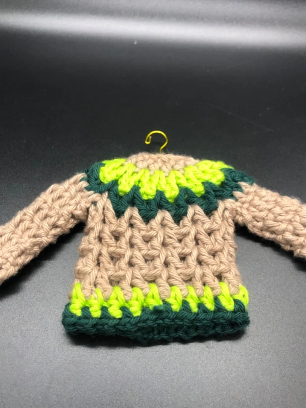 Mini Crochet Sweater Ornament, Gift Tag, Bag Accessory